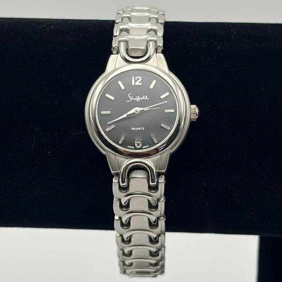 Silver & Black Sheffield Men's Watch - Picture 1 of 5